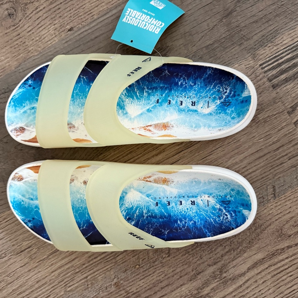 Reef Sandals Rusted Indigo Artist Series Slides (Kelly Duffy) - Picture 3 of 7
